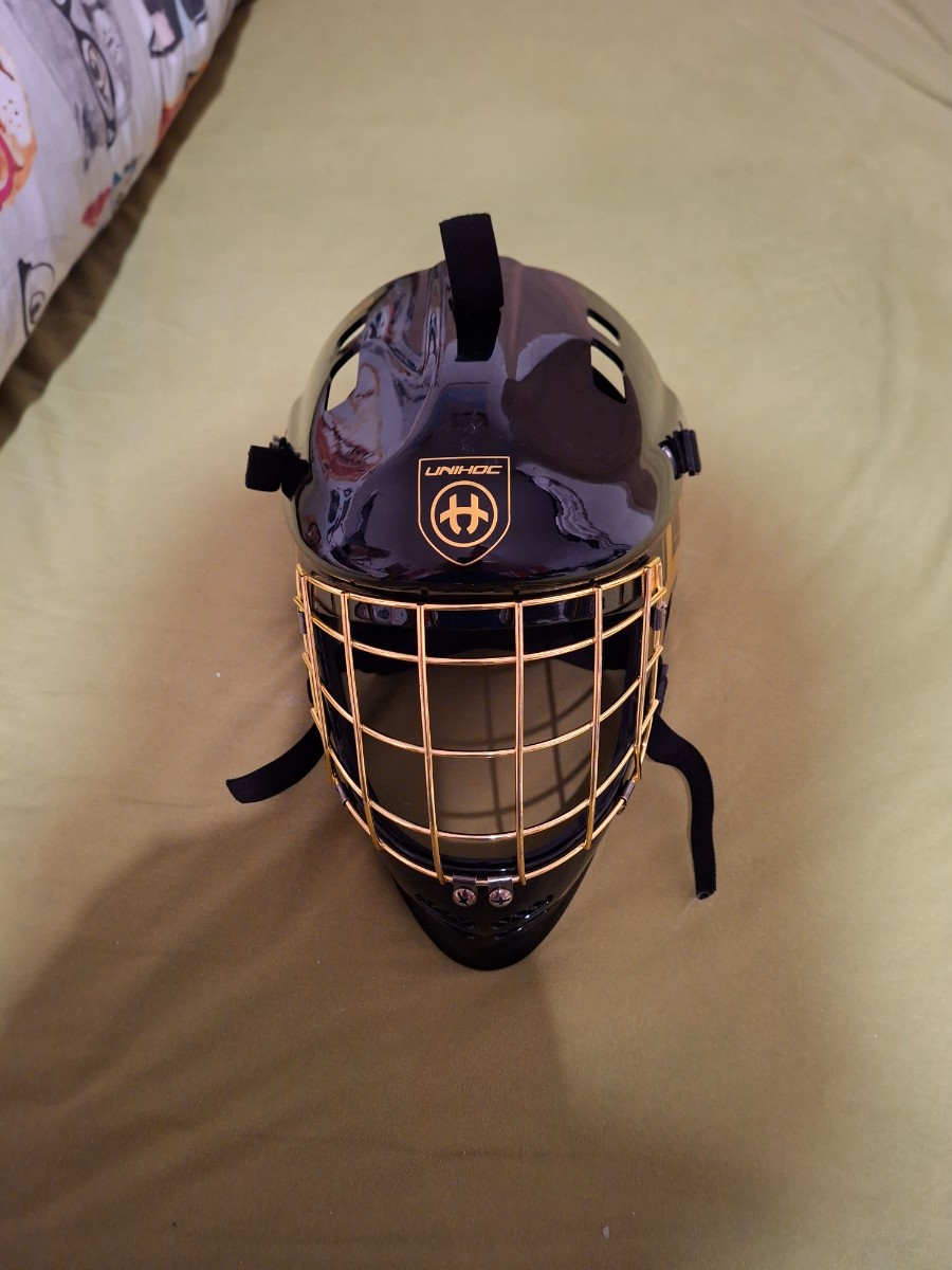 Unihoc Goalie Mask SHIELD LTD EDT Black-Gold
